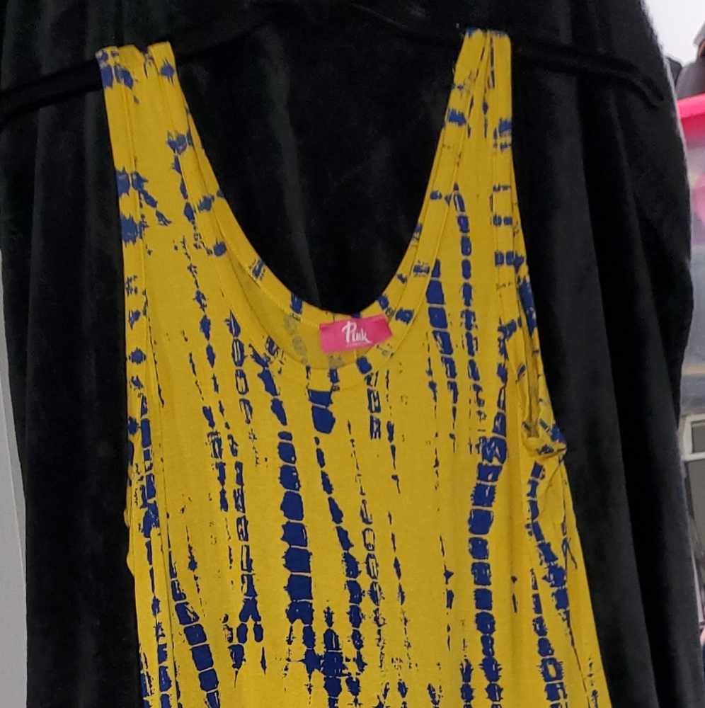 Yellow and Blue Midi Dress